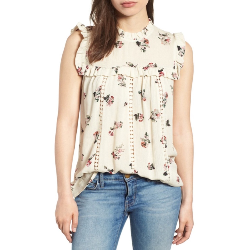 Ruffled Floral Top- Extra Small